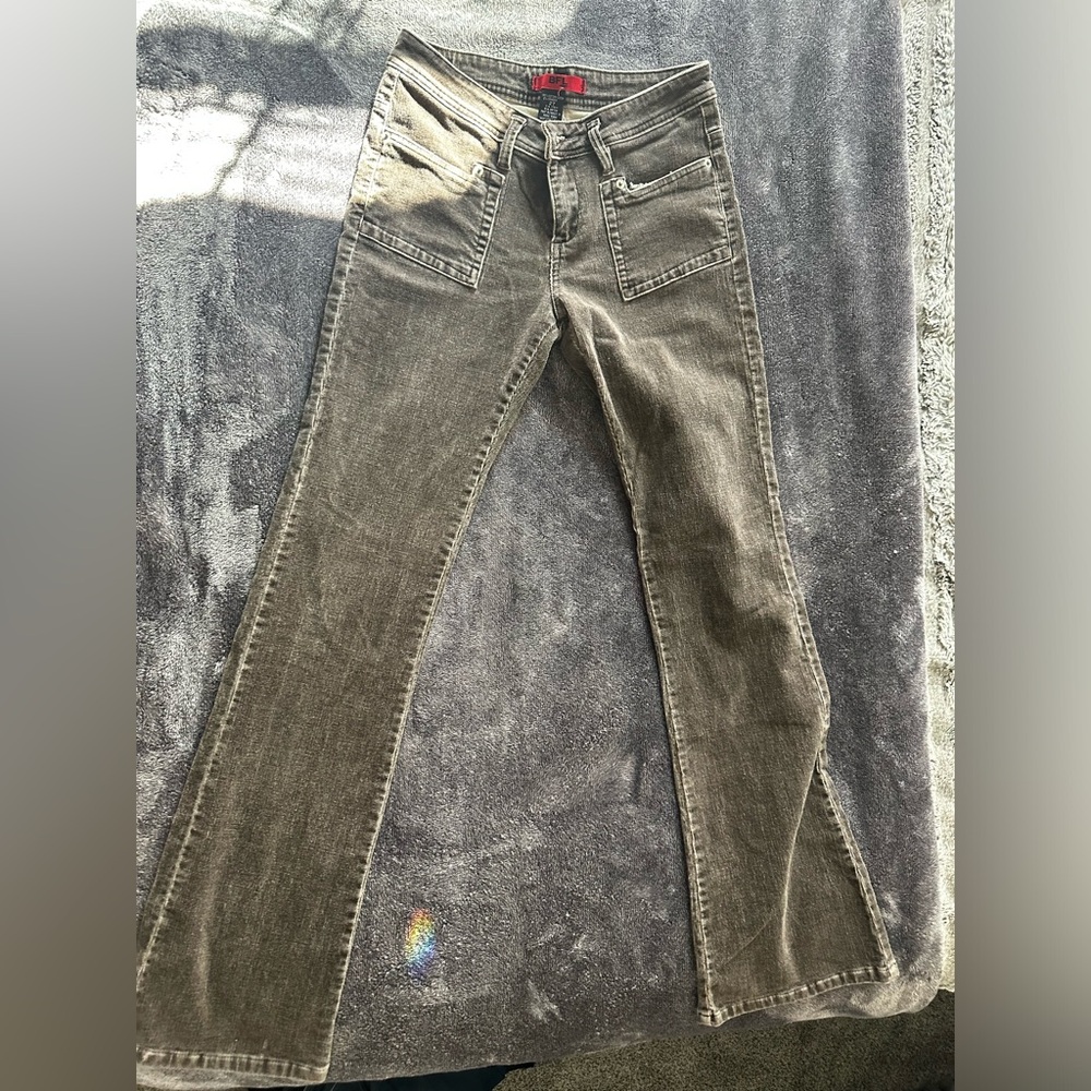 brown flared jeans